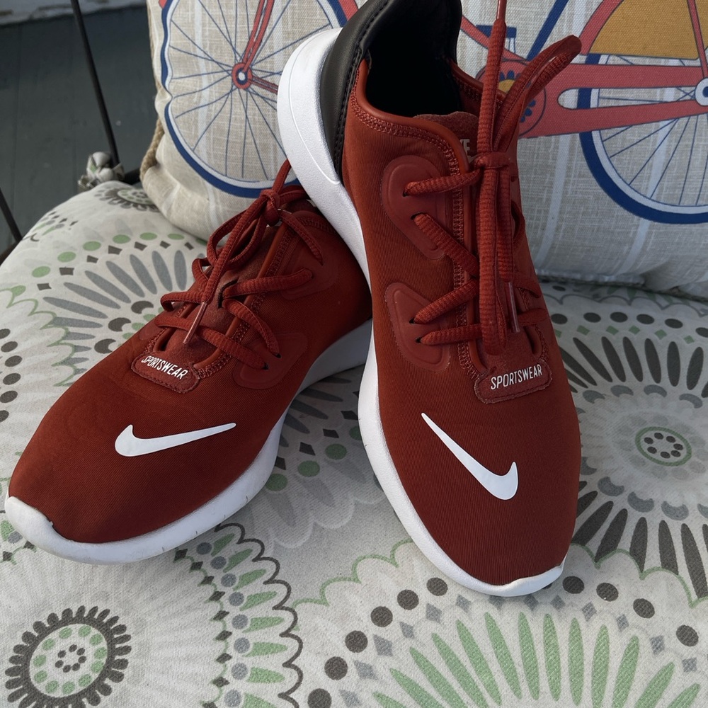 Nike Red Trainers with White Swoosh